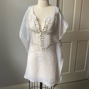 Bebe Boho Glam Sequined Tunic Beach Cover Up XS